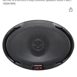 Unopened Never Used SPR-69 Alpine Coaxial Speakers with Black and Red Design